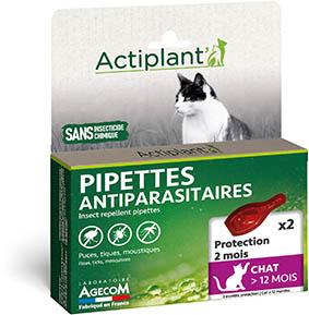 Actiplant' - Pipettes antiparasitaires chat adulte 12 mois et +
