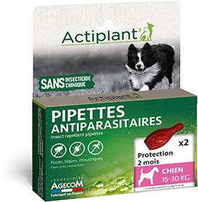 Actiplant' - Pipettes antiparasitaires chien moyen 15-30 kg  2 x 2 ml
